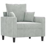 Fluwelen Fauteuil Lichtgrijs 60cm | Tweedekansje | OP=OP, Huis en Inrichting, Ophalen of Verzenden, Nieuw, 75 tot 100 cm, 75 tot 100 cm