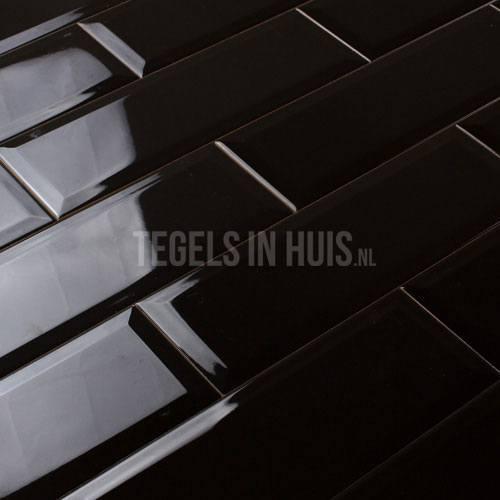 Wandtegel metro 10x30 cm glans zwart wandtegel, Doe-het-zelf en Verbouw, Tegels, Wandtegels, Nieuw, 10 m² of meer, Keramiek, Ophalen