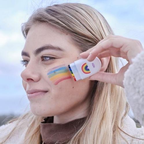 Face Paint Rainbow Brush, Hobby en Vrije tijd, Feestartikelen, Nieuw, Verzenden