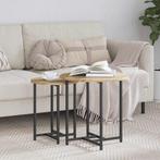 vidaXL Bijzettafelset 2 pcs Artisan Eiken en Zwart 50 x 50 x, Huis en Inrichting, Verzenden, Nieuw, 45 tot 60 cm