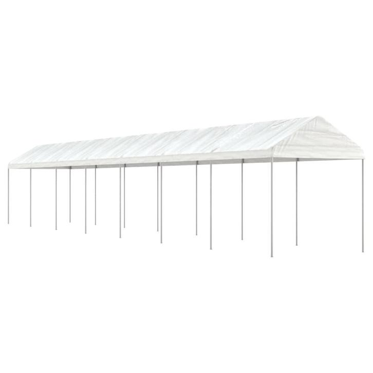vidaXL Prieel met dak 15,61x2,28x2,69 m polyetheen wit, Tuin en Terras, Partytenten, Nieuw, Verzenden