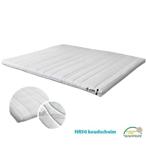 Topdekmatras HR50 - Aloë Vera - 6 cm - 180/200, Huis en Inrichting, Slaapkamer | Beddengoed, Overige typen, Wit, Nieuw, Tweepersoons