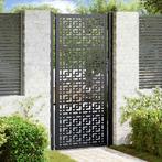 vidaXL Poort met kruisontwerp 105x205 cm staal zwart, Tuin en Terras, Tuinpoorten, Verzenden, Nieuw