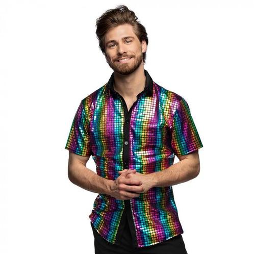 Disco Shirt Diamant Regenboog, Kleding | Heren, Carnavalskleding en Feestkleding, Nieuw, Ophalen of Verzenden