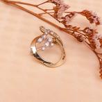 Gouden broche met diamanten | 0,225 ct. (smalle broche), Gebruikt, Overige kleuren, Ophalen of Verzenden, Met edelsteen
