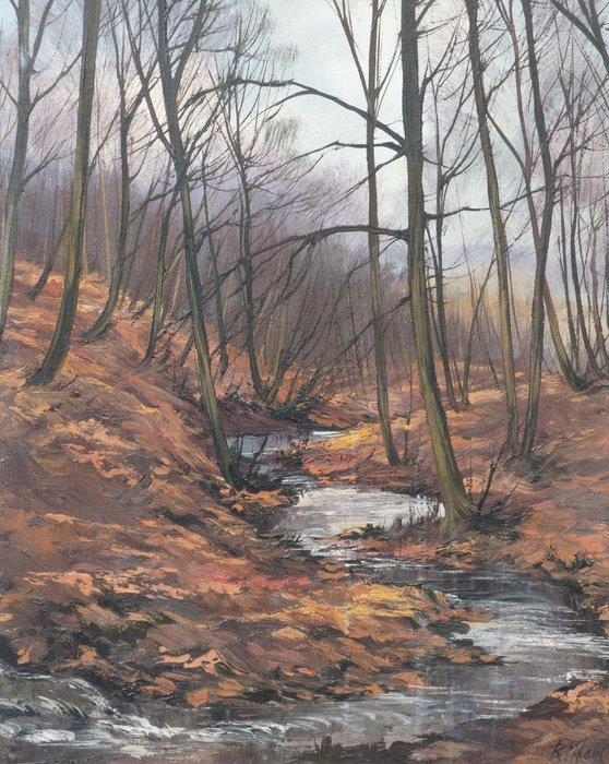 Camille Riffon (1890-1961) - Aux neufs bomiers, Antiek en Kunst, Kunst | Schilderijen | Klassiek