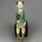 Ida - No reserve- The girl with cat - hand made.