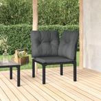 vidaXL Tuinhoekstoel met kussens poly rattan zwart en grijs, Tuin en Terras, Tuinsets en Loungesets, Verzenden, Nieuw, Rotan
