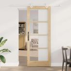 vidaXL Schuifdeur Bruin 83 x 211 cm Hout en metaal, Doe-het-zelf en Verbouw, Deuren en Horren, Verzenden, Nieuw