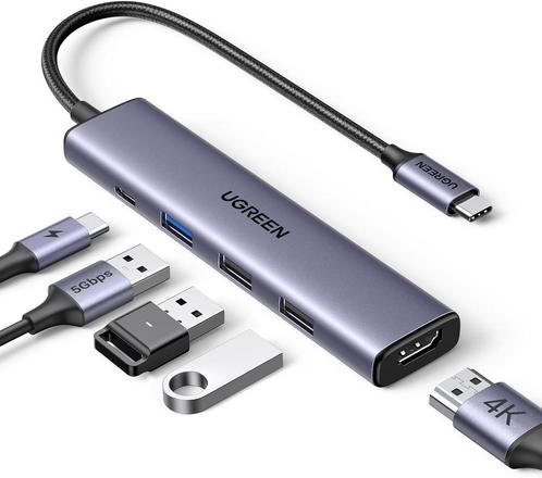UGREEN Revodok USB-C Hub PD100W – 4K HDMI, 3× USB-A, Multipo, Computers en Software, Laptop-opladers, Nieuw, Verzenden