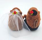 Schattig bruidspaar in de vorm van 2 pluche eitjes, Hobby en Vrije tijd, Feestartikelen, Verzenden, Nieuw, Versiering, Geboorte of Huwelijk