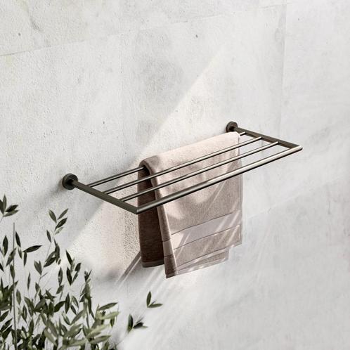 Handdoekrek Hotbath Cobber 64 cm Geborsteld Messing Living, Doe-het-zelf en Verbouw, Sanitair, Bad, Nieuw, Ophalen of Verzenden