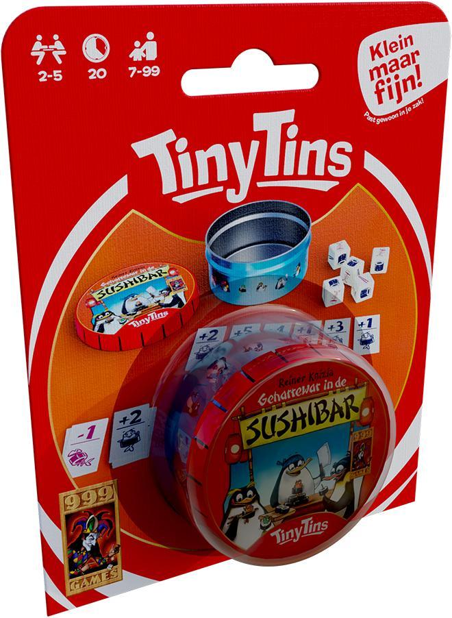 Tiny Tins - Geharrewar in de Sushibar - Dobbelspel | 999, Hobby en Vrije tijd, Gezelschapsspellen | Bordspellen, Nieuw, Verzenden