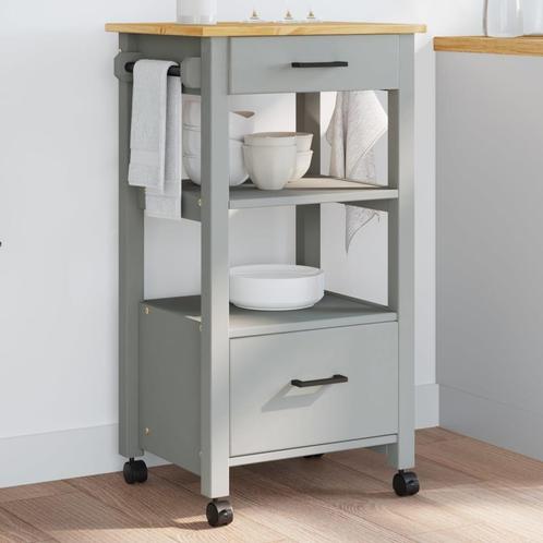 vidaXL Keukentrolley MONZA 48x40x90 cm massief grenenhout, Huis en Inrichting, Keuken | Keukenbenodigdheden, Nieuw, Verzenden