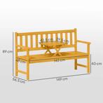 TRUUSK 2-zits Tuinbank Hout, Weerbestendige Zitbank, Tuinmeu, Tuin en Terras, Tuinbanken, Verzenden, Nieuw
