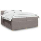 vidaXL Boxspring met matras stof taupe 200x200 cm, Huis en Inrichting, Slaapkamer | Bedden, Verzenden, Overige maten, 200 cm, Stof