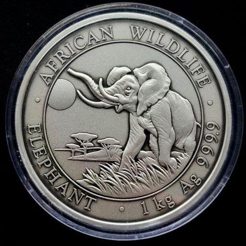 Somalische Olifant 1 kg 2016 Antique Finish, Postzegels en Munten, Munten | Afrika, Losse munt, Zilver, Overige landen, Verzenden