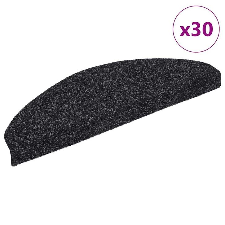 vidaXL Trapmatten Zelfklevend 30 stuks 65x21x4 cm Zwart, Doe-het-zelf en Verbouw, Ladders en Trappen, Nieuw, Verzenden
