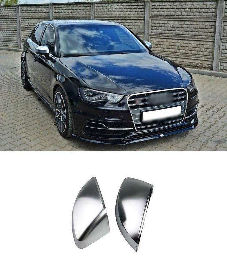 Mat Chrome Spiegelkappen voor Audi A3 8V, S3, S line, RS3, Auto-onderdelen, Carrosserie en Plaatwerk, Links, Rechts, Nieuw, Audi