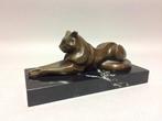 sculptuur, Liggende kat - 14 cm - Brons