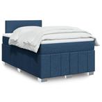 vidaXL Boxspring met matras stof blauw 120x200 cm, Huis en Inrichting, Nieuw, Twijfelaar, 120 cm, 200 cm