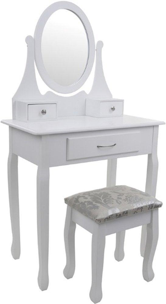 Kaptafel met spiegel, kruk en 3 lades - massief grenen &..., Huis en Inrichting, Tafels | Kaptafels, Nieuw, Ophalen of Verzenden