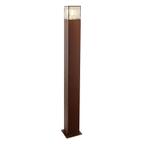 Roestkleur staande buitenlamp Sanel, Smoke glas, 90cm, Tuin en Terras, Ophalen of Verzenden, Nieuw, Aluminium, Staande lamp