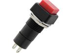 Push schakelaar - 12mm - 250V AC - SPST NO - Vierkant rood, Doe-het-zelf en Verbouw, Ophalen of Verzenden, Nieuw, Schakelaar