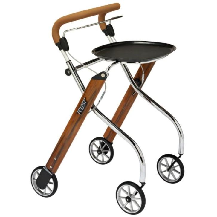TrustCare Lets Go Indoor rollator - Walnoot, Diversen, Rollators, Ophalen of Verzenden
