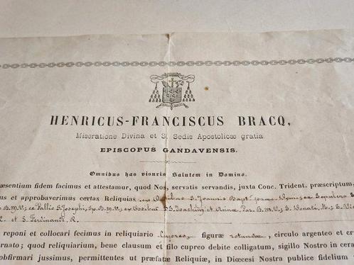 Certificaat voor reliekschrijn met zegel - Papier - 1875 -, Antiek en Kunst, Kunst | Niet-Westerse kunst