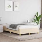 vidaXL Bedframe zonder matras 120x190 cm stof crèmekleurig, Huis en Inrichting, Slaapkamer | Bedden, Verzenden, Nieuw, 190 cm of minder