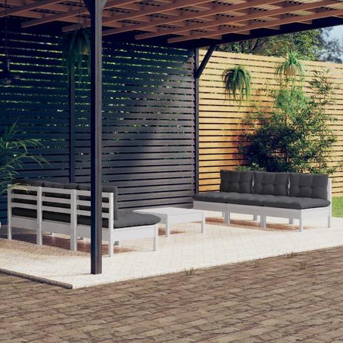 vidaXL 7-delige Loungeset met antracietkleurige kussens, Tuin en Terras, Tuinsets en Loungesets, Loungeset, Nieuw, Verzenden