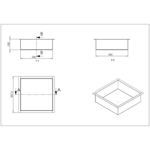 Inbouwnis Wiesbaden 30x30x10 cm RVS Mat Zwart, Doe-het-zelf en Verbouw, Sanitair, Ophalen of Verzenden