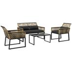TRUUSK Polyrattan Tuinmeubelset Voor 4 Personen, Weerbestend, Verzenden, Nieuw