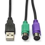 PS/2 naar USB kabel | Nedis | 0.3 meter, Computers en Software, Verzenden, Nieuw