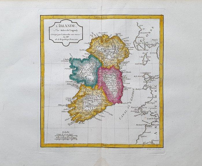 Europa - Ireland / Dublin / UK / Belfast; R. de Vaugondy -, Boeken, Atlassen en Landkaarten