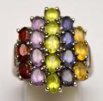 Zonder minimumprijs - Ring 925 zilver - granaat, amethist,, Nieuw