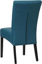 Blauwe leren landelijke eetkamerstoel - Toledo Leer Turquois, Huis en Inrichting, Stoelen, Overige kleuren, Nieuw, Leer, Ophalen of Verzenden