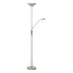 Vloerlamp LED New Luna 180cm Nickel 2700K   20 Watt|5Watt, Huis en Inrichting, Lampen | Vloerlampen, Ophalen of Verzenden, Nieuw