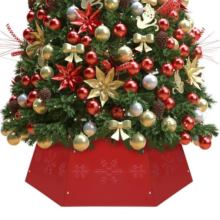 vidaXL Kerstboomrok Ø68x25 cm rood, Diversen, Kerst, Nieuw, Verzenden