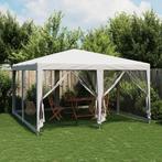 vidaXL Partytent met 8 mesh zijwanden 4x4 m HDPE wit, Verzenden, Nieuw