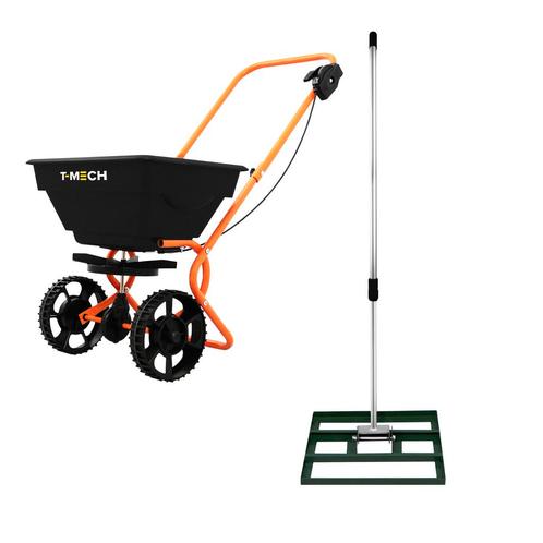 Roterende Strooiwagen & 50 cm Gazon Leveling Hark – Groen, Tuin en Terras, Hand-tuingereedschap, Verzenden