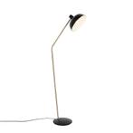 Retro vloerlamp zwart met brons - Milou, Nieuw, Overige materialen, Retro, 100 tot 150 cm