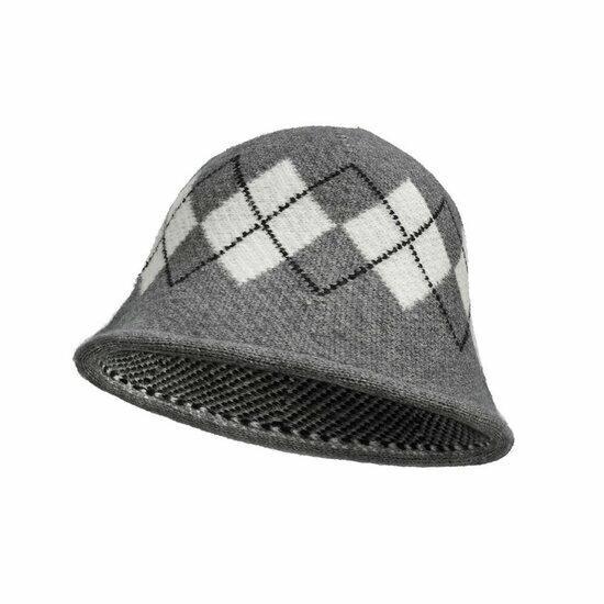 Bucket Hat Hoedje – Ruit Patroon – One Size – Grijs wit, Kleding | Dames, Hoeden en Petten