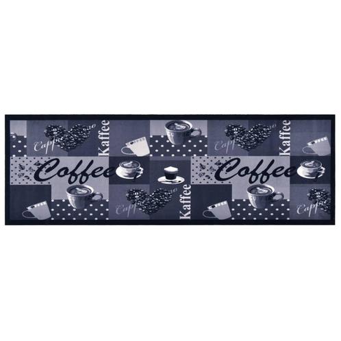 vidaXL Keukenmat wasbaar Coffee 45x150 cm blauw, Tuin en Terras, Deurmatten, Nieuw, Verzenden