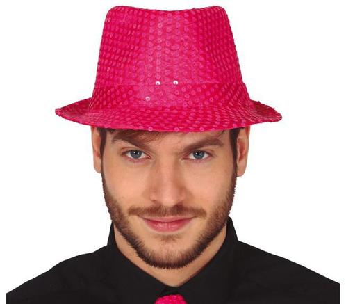 Pailletten Hoed Neon Roze, Hobby en Vrije tijd, Feestartikelen, Nieuw, Verzenden