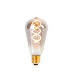 E27 dimbare LED gedraaid filament lamp ST64 smoke 120 lm, Nieuw