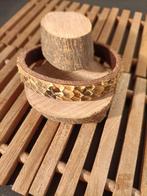 Armband van echt slangen leer met RVS kop-gat-sluiting, Verzenden, Nieuw