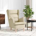 vidaXL Fauteuil 74x84x100 cm stof crèmekleurig, Huis en Inrichting, Fauteuils, Verzenden, Nieuw