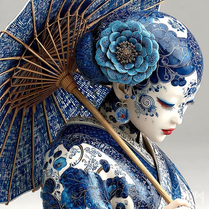NYX - L’Élégance de Porcelaine – L’Ombrelle Bleue, Antiek en Kunst, Kunst | Designobjecten